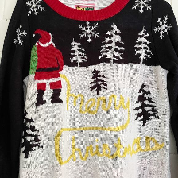 TIPSY ELVES Santa Yellow Snow Ugly Christmas Sweater Medium M - Picture 4 of 10